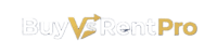 BuyVsRentPro logo featuring a modern white wordmark on a black background with a gold “Vs” arrow symbolizing financial decision-making and growth